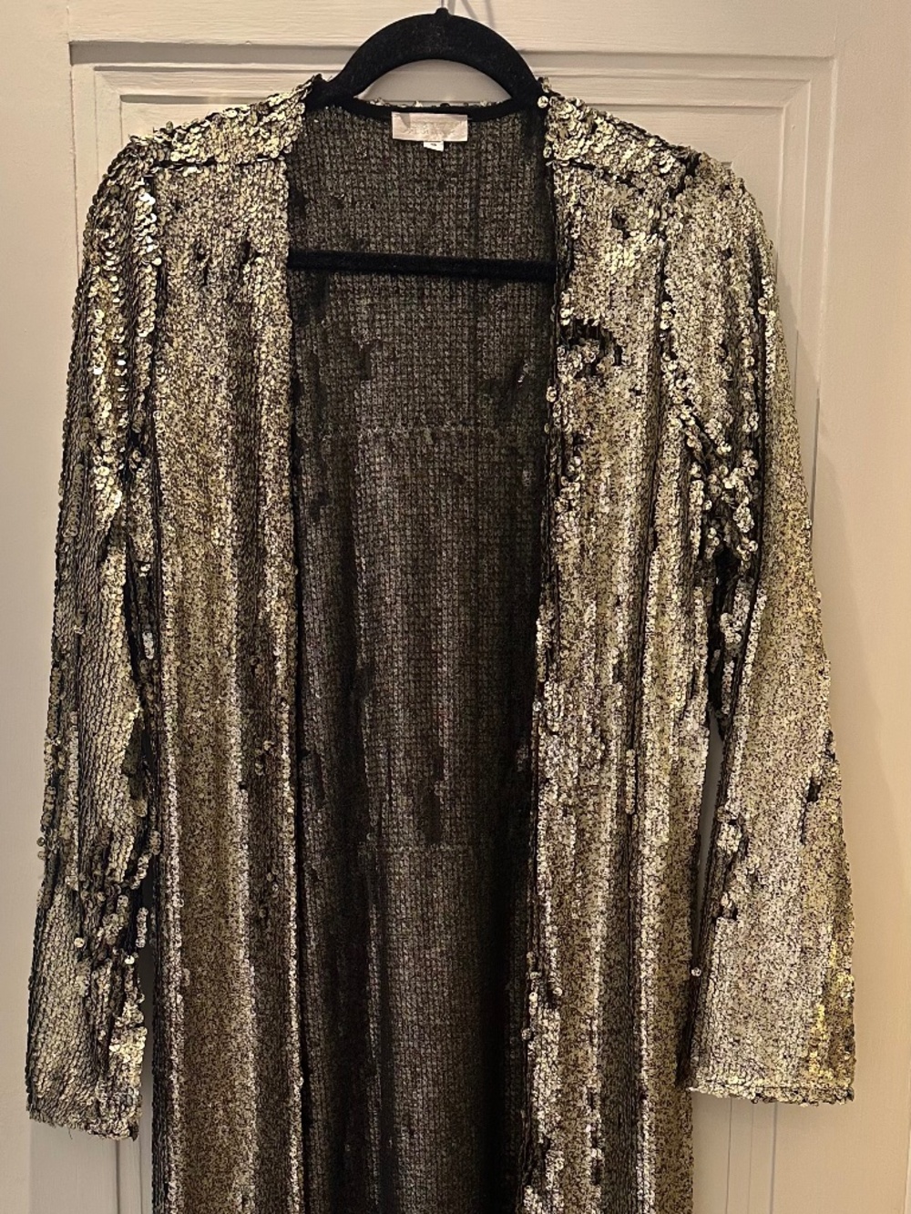 Blanka the Label Sequin Duster (Matte Gold, Size Small)